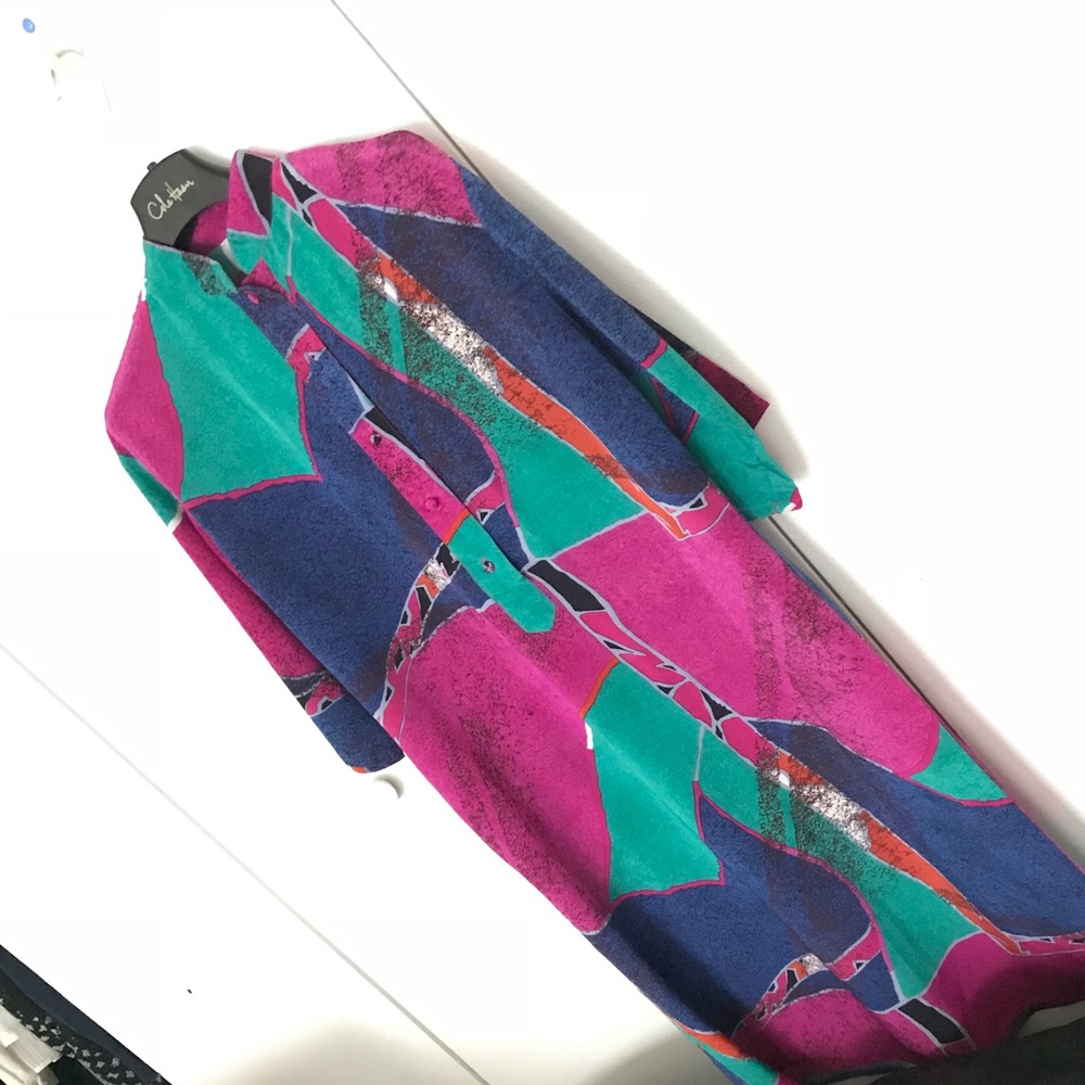 Beautiful Picasso shirt dress-40” bust, 45” length